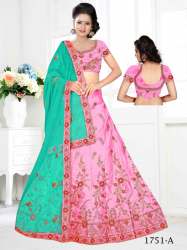 Floral Embroidery Silk Lehenga 