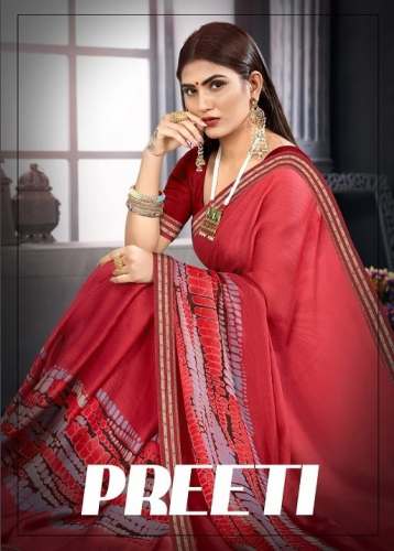 Preeti moss chiffon fancy printed saree