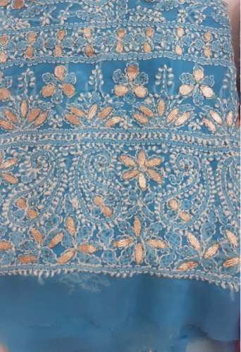 Buy Sky Blue Lucknowi Kurti For Women