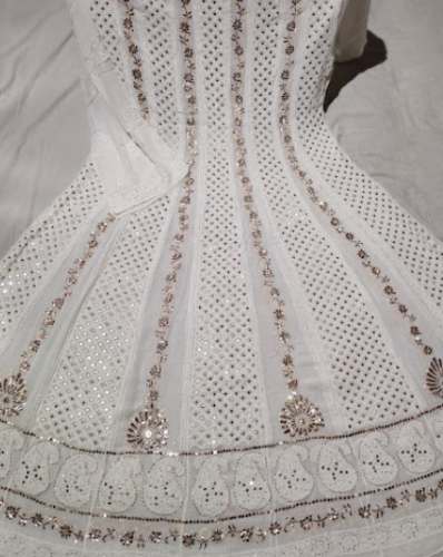 Buy White Lucknowi Sequence Kurti At Wholesale