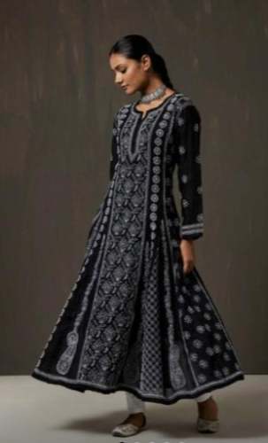 New Collection Black Lucknowi Kurti by The Jainas