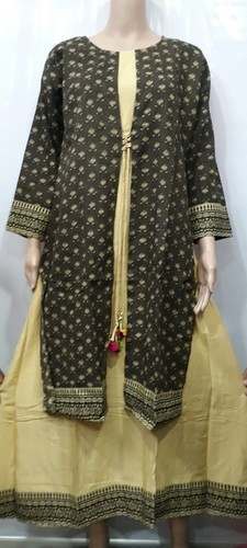 Fancy jacket Style Double Layers Kurti