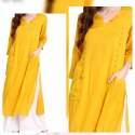 yellow-plain-rayon-slub-kurti
