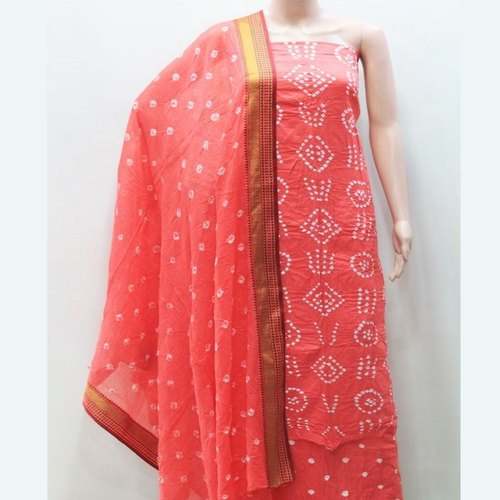 Daily wear Cotton bandhani dress Material 