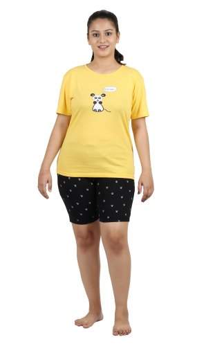 Ladies T shirt with Short Night wear Set