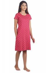 Pink Short Cotton Ladies nighty 