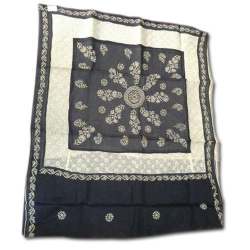 Fancy Black Chikan Embroidered work saree