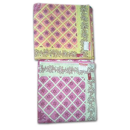 Latest Checks design cotton Lace Border saree by Lucknowi Handwok Creations