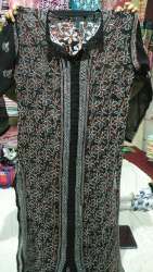 Long Georgette Chikan Work kurti