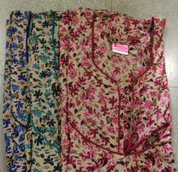 Round neck cotton Printed Night Gown