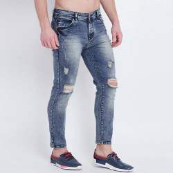 Men Distressed Damaged Jeans