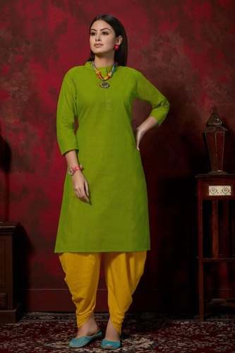 Plain Cotton Kurti by Poonam Designer by Agarwal Creation Fashions Pvt Ltd