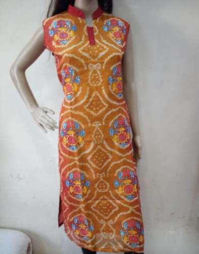 Handicraft Bandhej Kurti by Shruti Enterprise