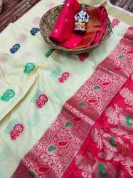 Beautiful  Cotton Linen Silk Saree