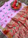 Beautiful  Cotton Linen Silk Saree thumb 6