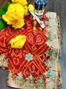 Beautiful Georgette bandhani Saree thumb 2
