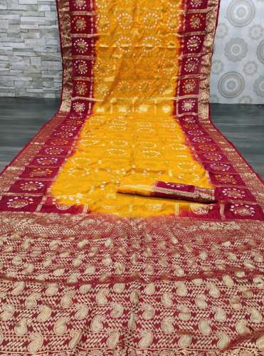 Beautiful Gharchola Silk Zari Checks Saree 