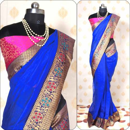Chanderi Cotton With Jacquard Saree