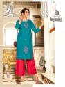 Designer 14kg Rayon Kurti with Palazzo  thumb 2