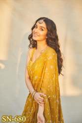 Designer Chinon Silk Digital Print Saree