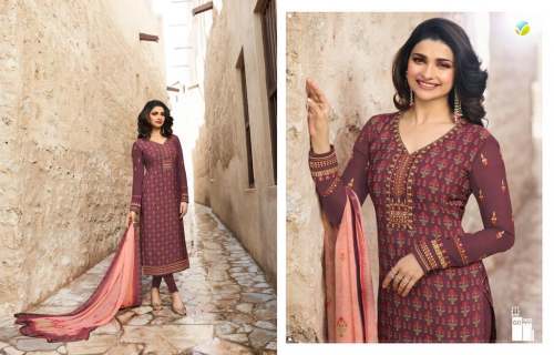 Designer Embroidered Semi-stitched Straight Suit