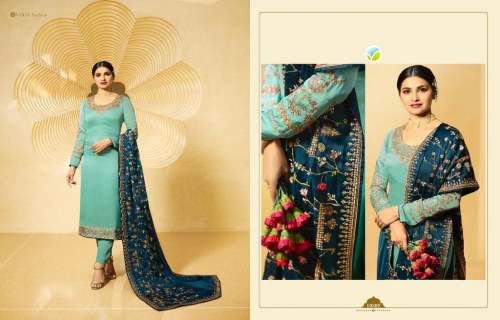 Designer Georgette Embroidered Straight Suit