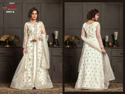 Designer Heavy Net Embroidered &Cording Work Suit 