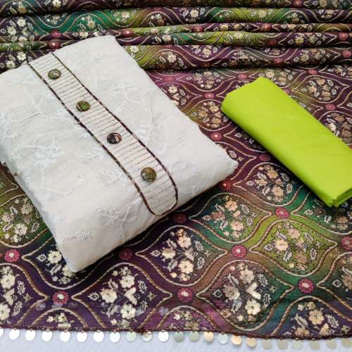 Designer Khadi Cotton Dress Material 