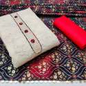 Designer Khadi Cotton Dress Material  thumb 3