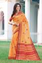 Designer Linen Cotton Saree thumb 3