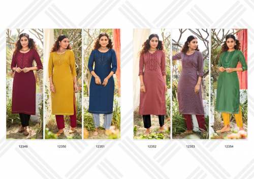 Designer Lining Silk Embroidered Kurti 