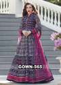 Designer Muslin Cotton Printed Gown thumb 5