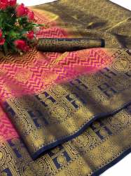 Designer Nylon Brocade Silk Festive Wear Saree 