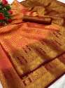 Designer Nylon Brocade Silk Saree  thumb 3