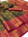 Designer Nylon Brocade Silk Saree  thumb 4