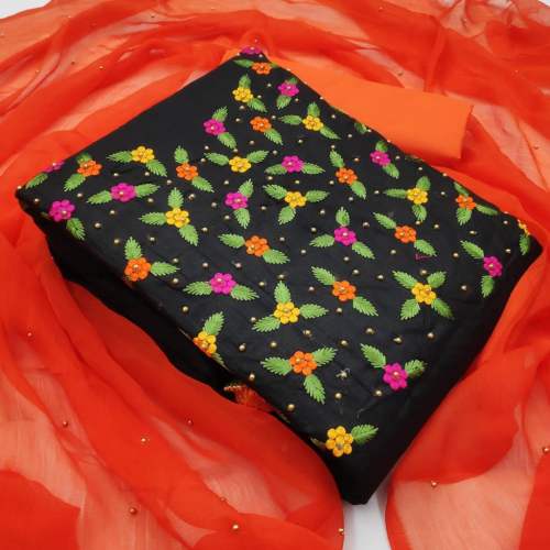 Designer PC Cotton Handwork Dress Material 