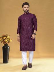 Designer Pure Silk Kurta With Pajama Set