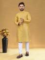 Designer Pure Silk Kurta With Pajama Set thumb 3
