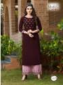 Designer Rayon 14kg Embroidered Kurti  thumb 1
