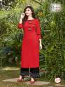 Designer Rayon 14kg Embroidered Kurti  thumb 2
