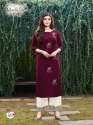 Designer Rayon 14kg Embroidered Kurti  thumb 8