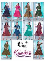 Designer Rayon Slub 14kg Anarkali style Kurti 