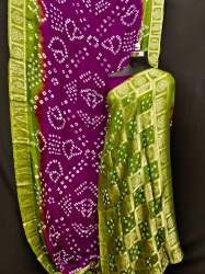Designer  Silk Bandhej  Saree