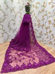 Designer Soft Net WIth Embroidery Saree