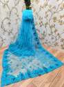 Designer Soft Net WIth Embroidery Saree thumb 1