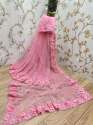 Designer Soft Net WIth Embroidery Saree thumb 2