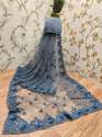 Designer Soft Net WIth Embroidery Saree thumb 3