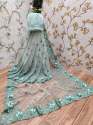 Designer Soft Net WIth Embroidery Saree thumb 4