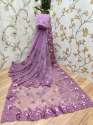 Designer Soft Net WIth Embroidery Saree thumb 6