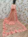 Designer Soft Net WIth Embroidery Saree thumb 7